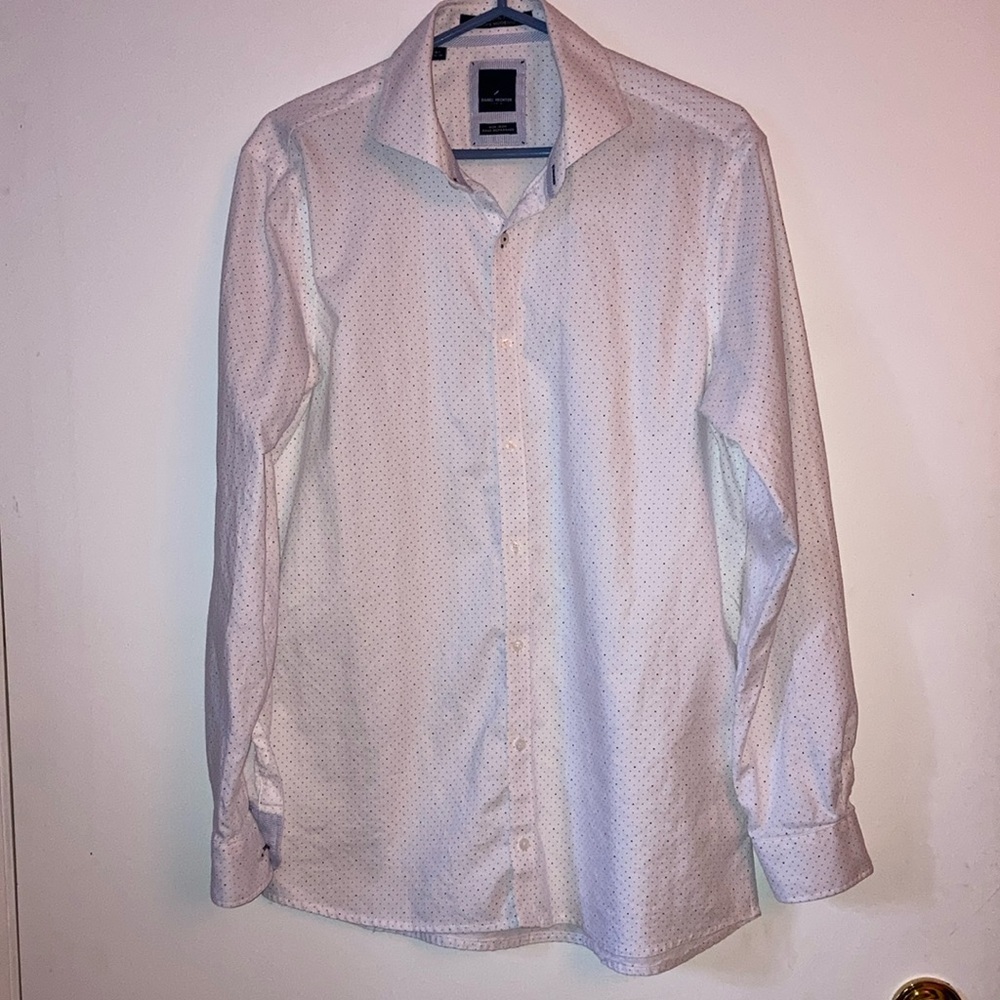 Daniel Hechter brown and blue dot dress shirt. Size 34/35